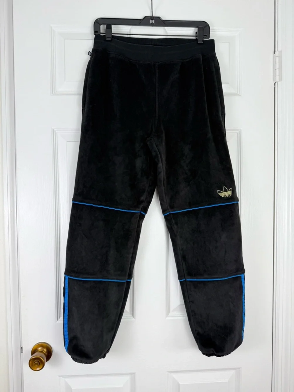 Adidas Tyshawn Black Velour Track Pants Men’s Small